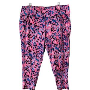 Cato Pink and Blue Patterned Leggings Pockets 26/28